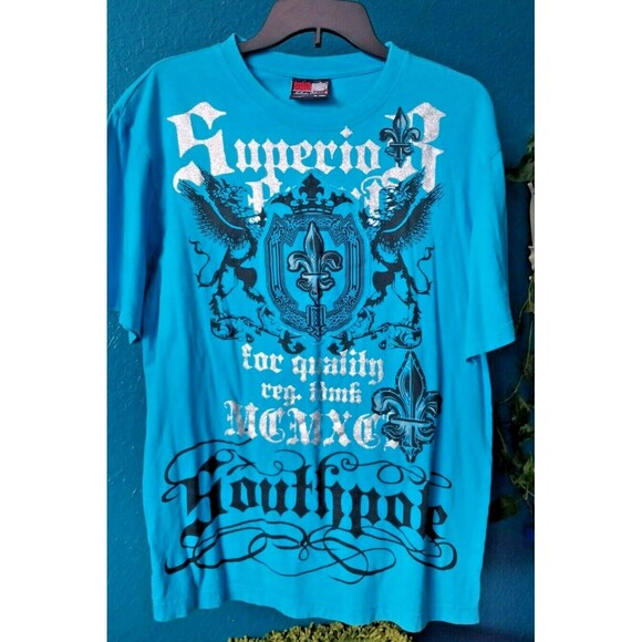 Vintage Y2K Southpole Superior Goth Blue T-Shirt XL Mens - Picture 1 of 5